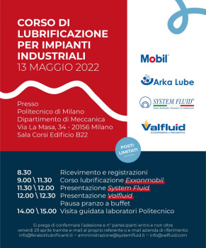 Corso di lubrificazione per impianti industriali 